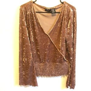Vintage Gold velvet wrap top